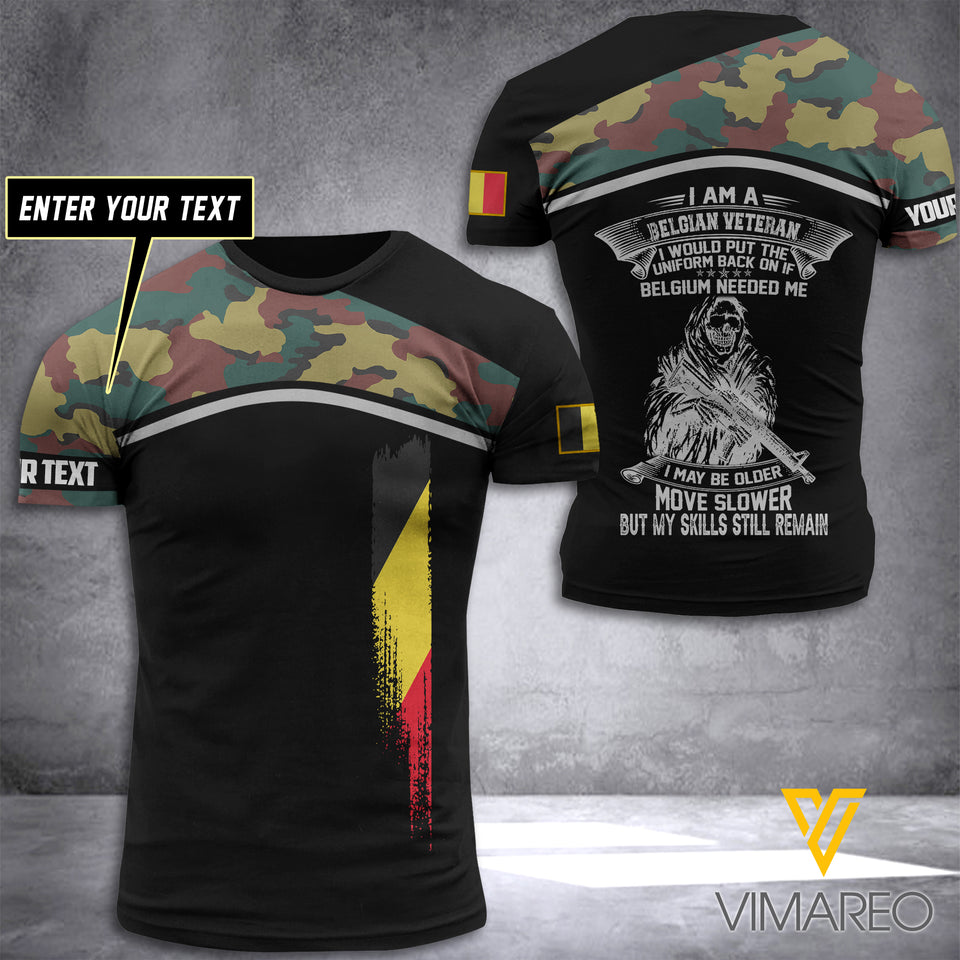BELGIAN SOLDIER  CUSTOMIZE T SHIRT 3D PRINTED TMTL VETERAN