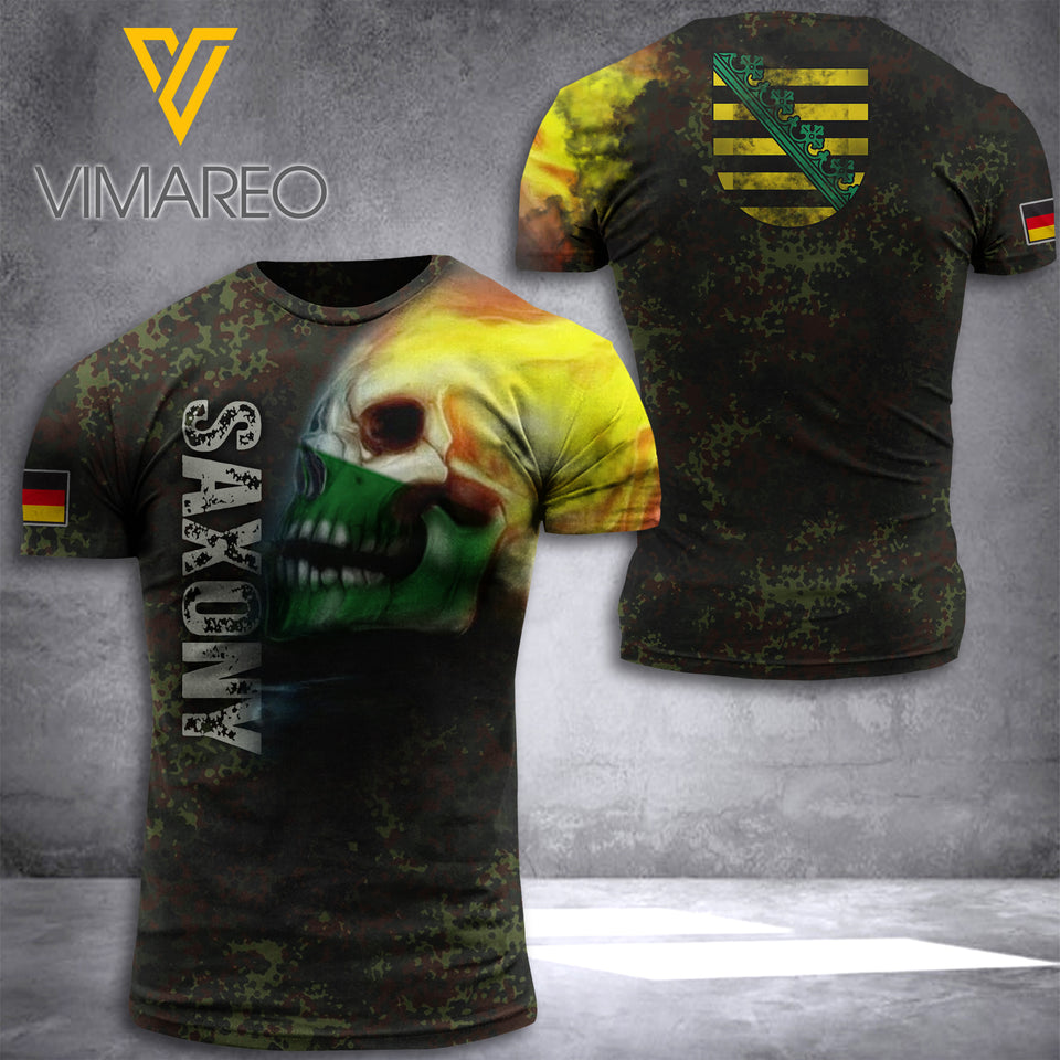 Saxony CAMO T SHIRT 3D PRINTED TMT SKULL