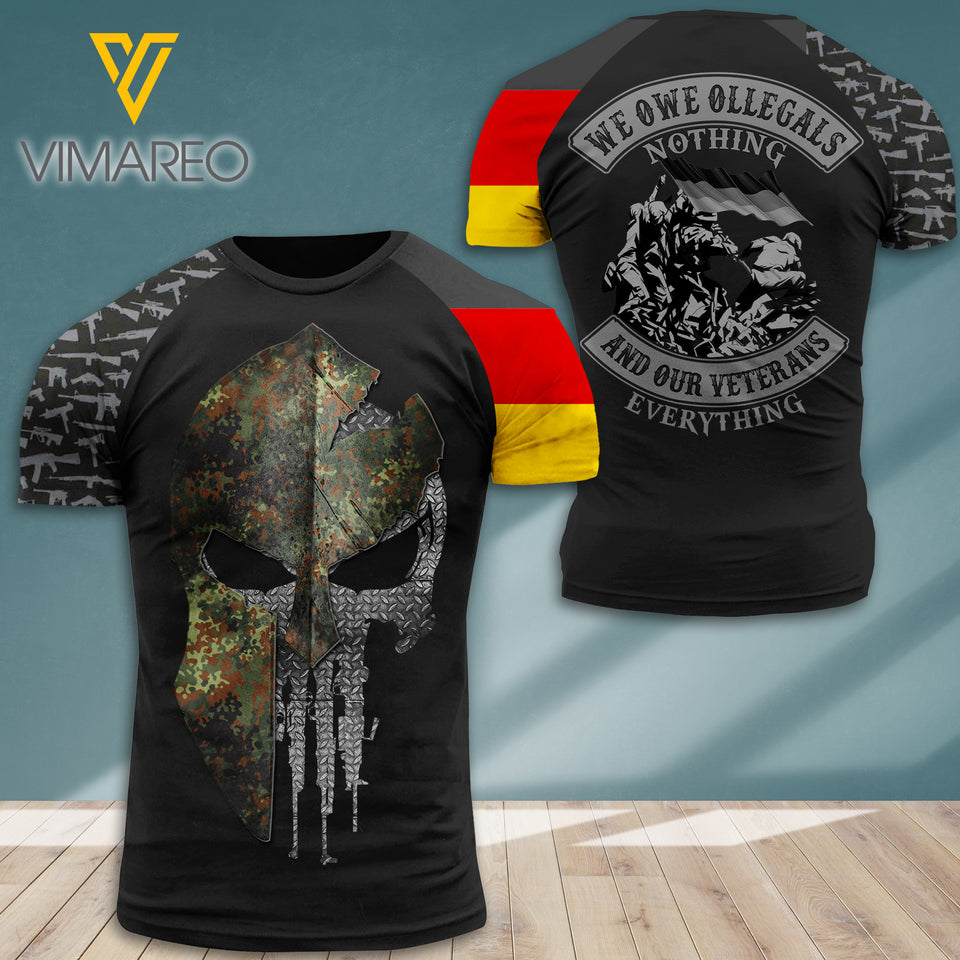Germany VETERAN CAMO T SHIRT 3D PRINTED 712