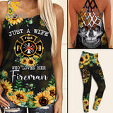 Fireman WIFE Criss-Cross Open Back Camisole Tank Top Legging TMT SUN