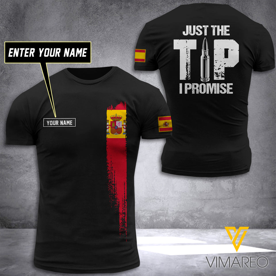 SPain CUSTOMIZE T SHIRT 3D PRINTED TMTL JUST THE TIP