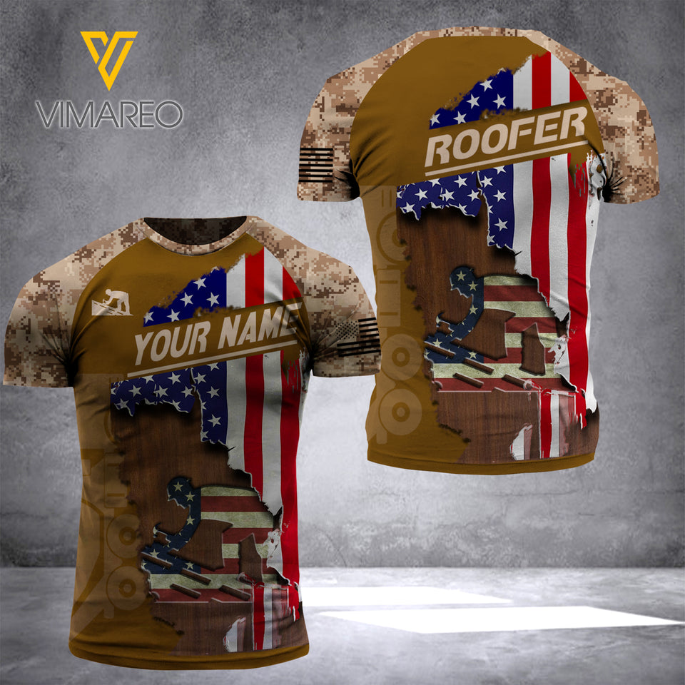 ROOFER CUSTOMIZE T SHIRT 3D PRINTED TMTL