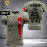 SWISS VETERAN  CUSTOMIZE T SHIRT 3D PRINTED TMTL SKULL