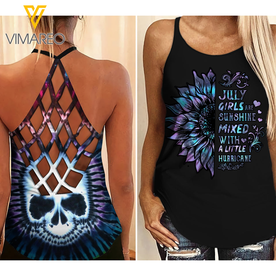 july GIRL Criss-Cross Open Back Camisole Tank Top SKSS