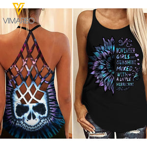 november GIRL Criss-Cross Open Back Camisole Tank Top SKSS