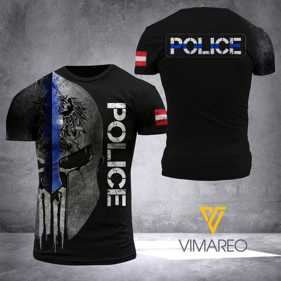 Austria BLUE LINE CAMO T SHIRT 3D PRINTED TMTL SPARR