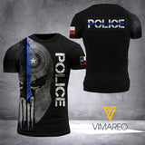 texas BLUE LINE CAMO T SHIRT 3D PRINTED TMTL SPARR