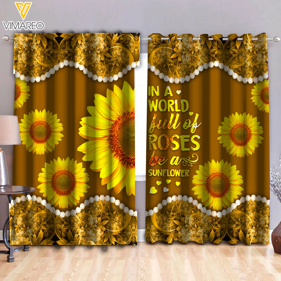 IN THE WORLD FULL OF ROSES BE A SUNFLOWER CURTAINS MTTQ0203