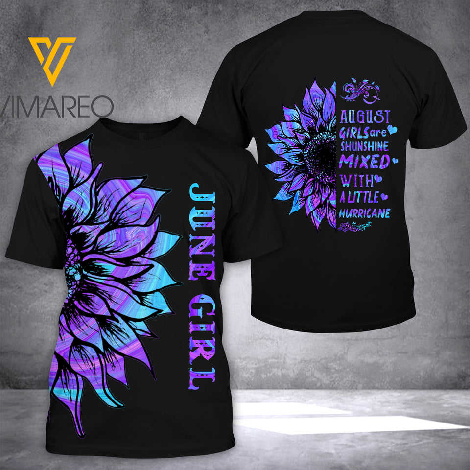 JUNE GIRL T SHIRT 3D PRINTED TMT HURRICANE