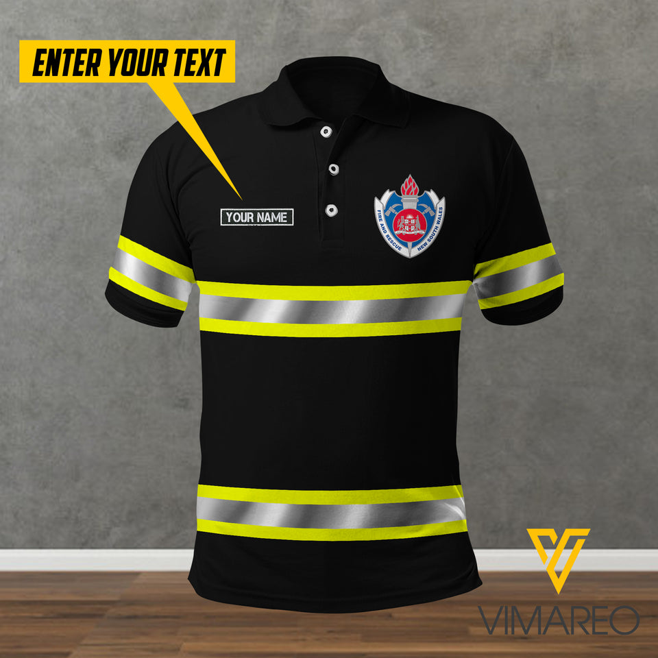 FIREFIGHTER AUSTRALIA POLO SHIRT 3D PRINTED 2206A