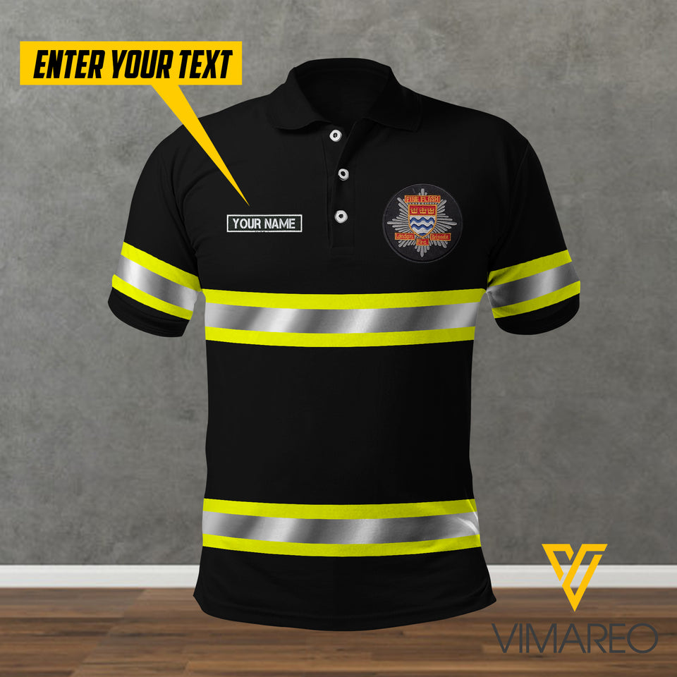 FIREFIGHTER UK POLO SHIRT 3D PRINTED 2206A