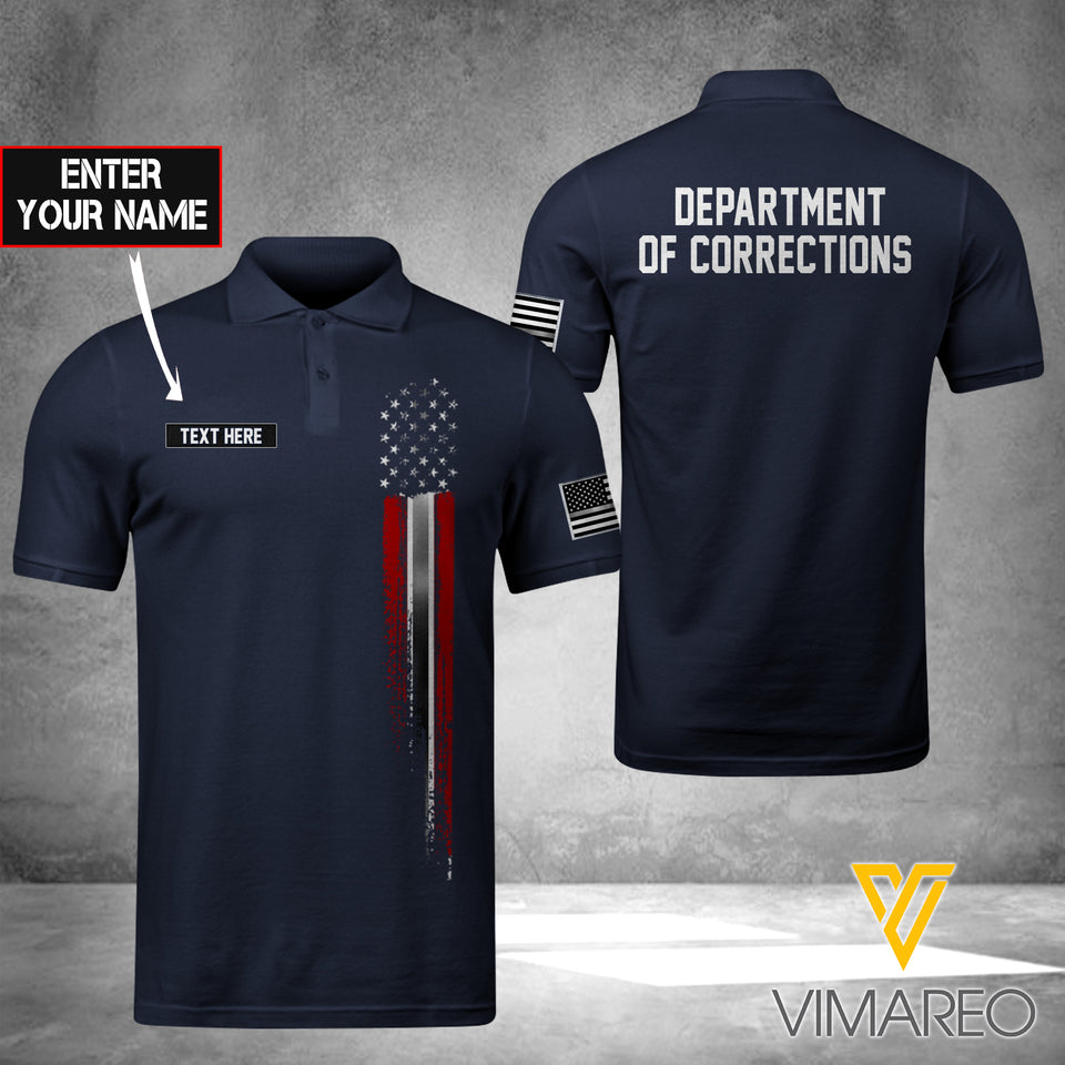 DEPARTMENT OF CORRECTIONS POLO SHIRT 3D PRINTED TMT