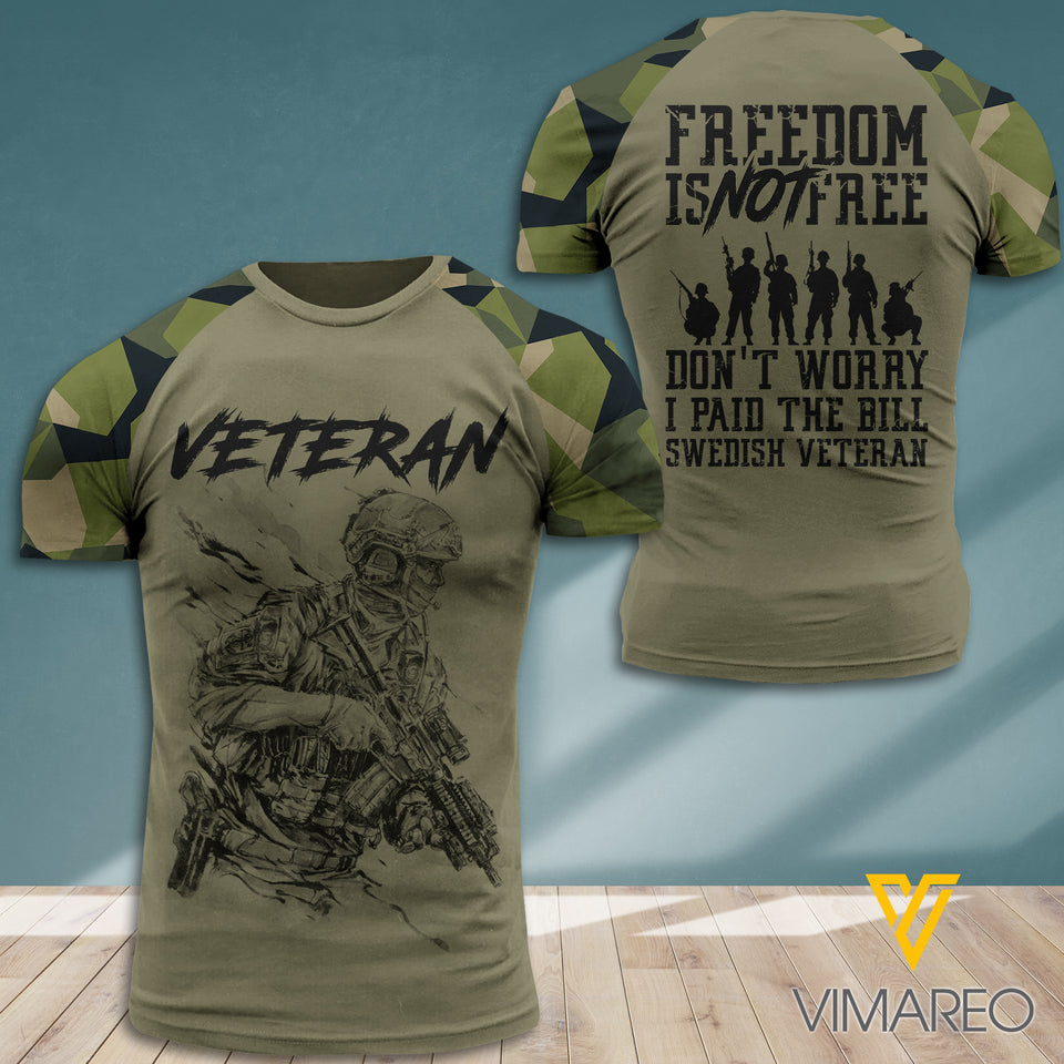 Sweden CAMO CUSTOMIZE T SHIRT 3D PRINTED 722 VET