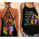 August Girl Criss-Cross Open Back Camisole Tank Top JUL-MQ30