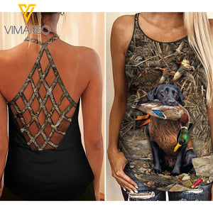 Duck Hunting Criss-Cross Open Back Camisole Tank Top MAR-HQ23