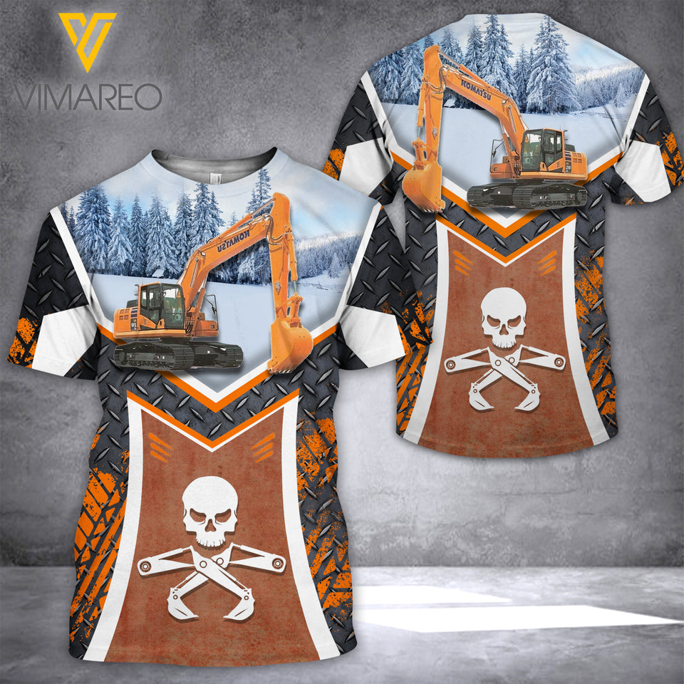 EXCAVATOR OPERATOR T SHIRT 3D PRINTED TL33
