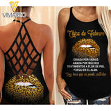 Febrero Girl Sunflower Criss-Cross Open Back Camisole Tank Top 1309A