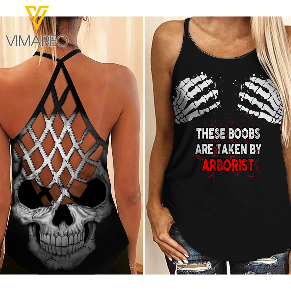 ARBORIST BOOB Girl Criss-Cross Open Back Camisole Tank Top Legging 2004NGBA