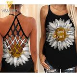 APRIL GIRL FLOWER CHILD CRISS-CROSS TANK TOP