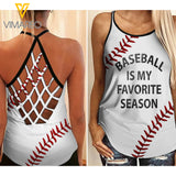 BASEBALL SEASON Criss-Cross Open Back Camisole Tank Top TMT