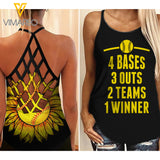 SOFTBALL Criss-Cross Open Back Camisole Tank Top 4321