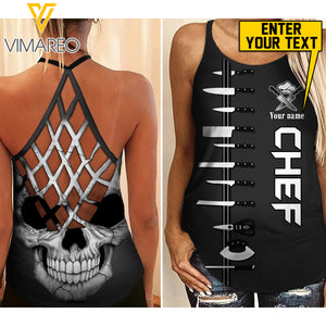 CHEF SKULL CRISS-CROSS TANK TOP TN0909