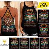 NURSE SOUL FIRE HEART MOUNTH YOGA LOVE CUSTOMIZED TITLE CRISS CROSS TANK