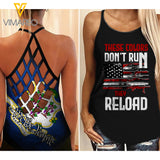 Connecticut Flag girl Criss-Cross Open Back Camisole Tank Top 1604NGBA