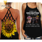 DACHSHUND DOG CRISS-CROSS TANK TOP