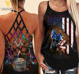 Doberman Criss-Cross Open Back Camisole Tank Top Z1303