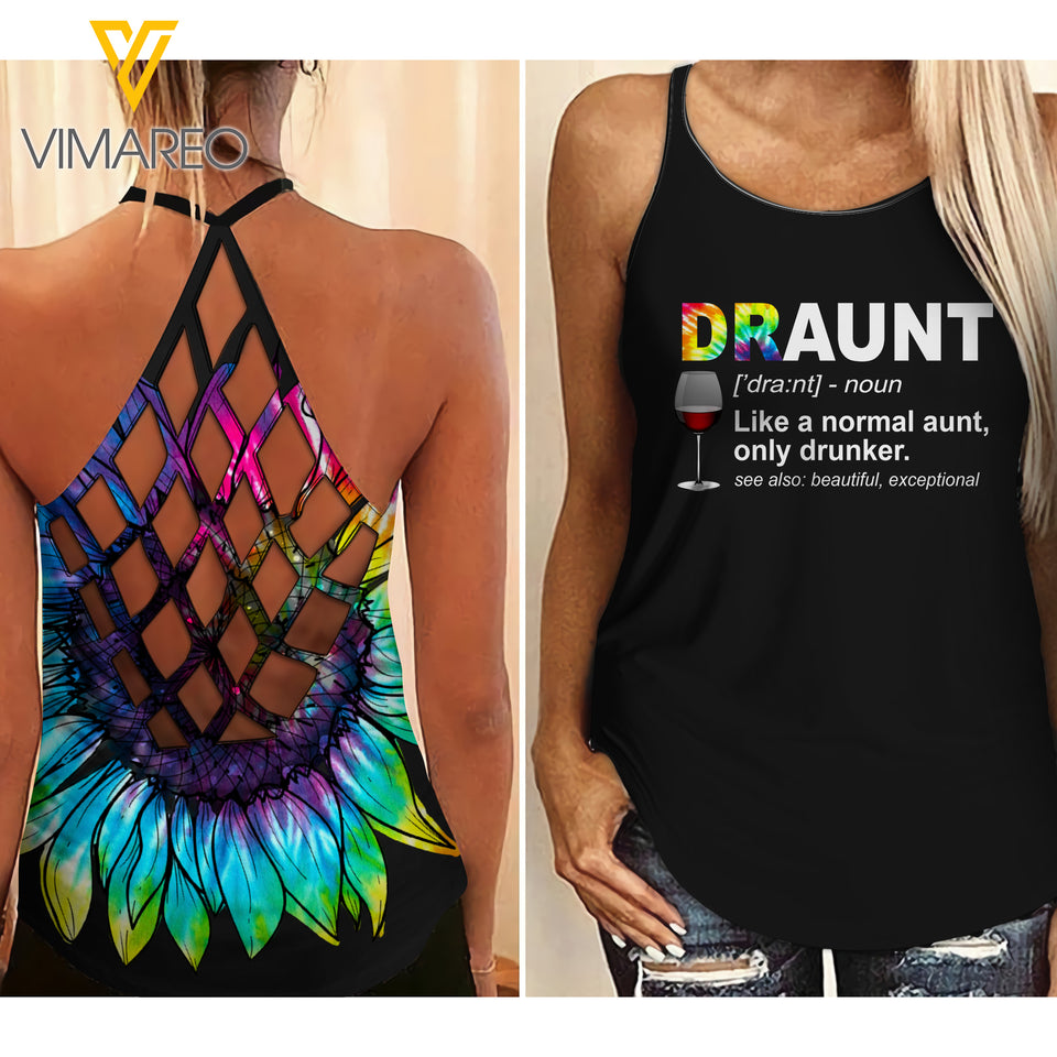 DRAUNT GIRL Criss-Cross Open Back Camisole Tank Top
