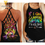 Campfire Drunk Criss-Cross Open Back Camisole Tank Top 2 style APR-MA15