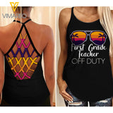 FIRST GRACE TEACHER Girl Criss-Cross Open Back Camisole Tank Top 0605NGBA
