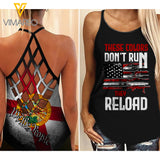 FLORIDA Flag girl Criss-Cross Open Back Camisole Tank Top 1404NGBA