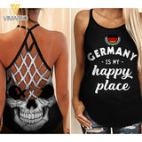 PHN German Is My Happy Place Criss-Cross Open Back Camisole Tank Top SEP-MA25