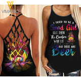 VMMH CAMPING Criss-Cross Open Back Camisole Tank Top MAR-MA11