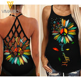 HIPPIE Girl Criss-Cross Open Back Camisole Tank Top 1203 TMA