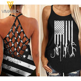 HUNTING GIRL CRISS-CROSS OPEN BACK CAMISOLE TANK TOP