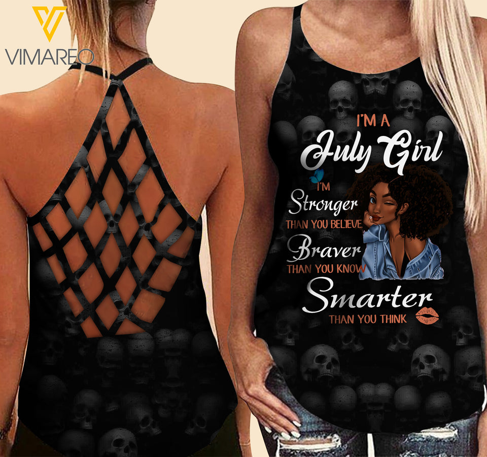 July Girl Criss-Cross Open Back Camisole Tank Top ZA1703
