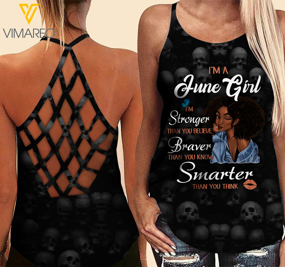 June Girl Criss-Cross Open Back Camisole Tank Top ZA1703
