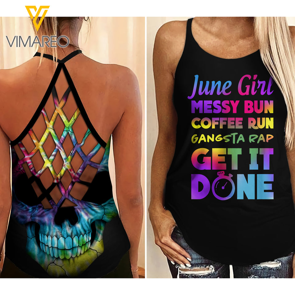 June girl Criss-Cross Open Back Camisole Tank Top ZA2703