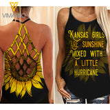 KANSAS Girl Criss-Cross Open Back Camisole Tank Top 1903NGBA