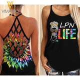 LPN LIFE CRISS-CROSS OPEN BACK CAMISOLE TANK TOP
