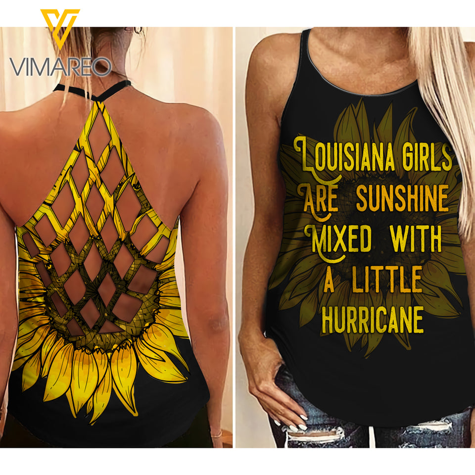 Louisiana Girl Criss-Cross Open Back Camisole Tank Top 2203NGBA