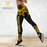 VMAH MAMASAURUS SUNFLOWER Criss-Cross Open Back Camisole Tank Top Legging MAR-MA11