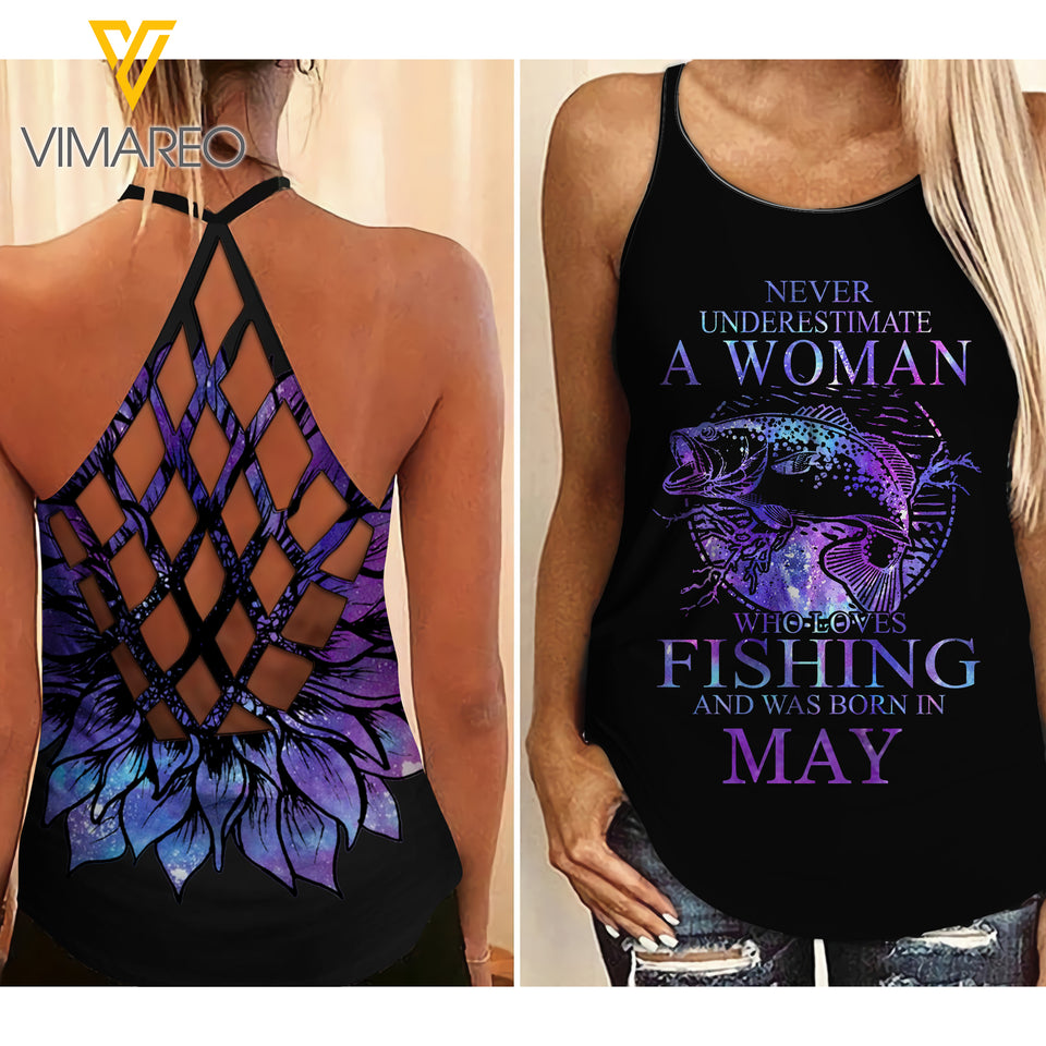 MAY WOMAN CRISS-CROSS OPEN BACK CAMISOLE TANK TOP