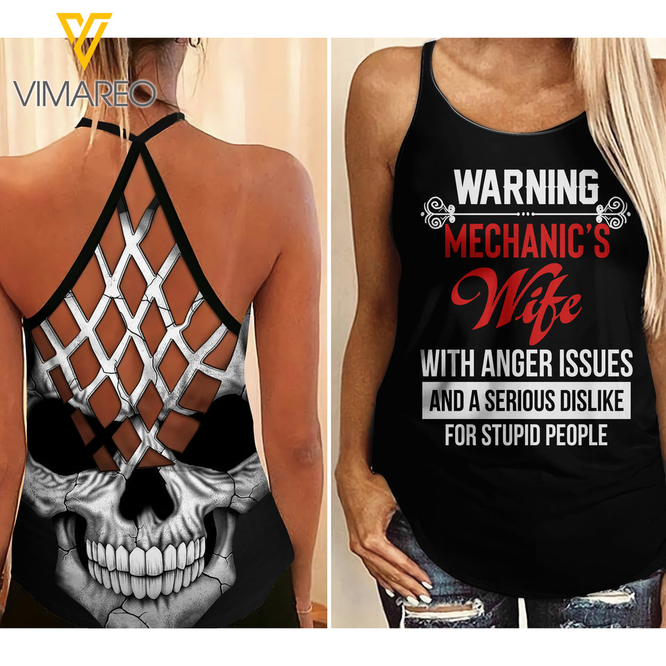 Mechanic's wife Cross Open Back Camisole Tank Top