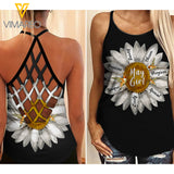 MAY GIRL FLOWER CHILD CRISS-CROSS TANK TOP