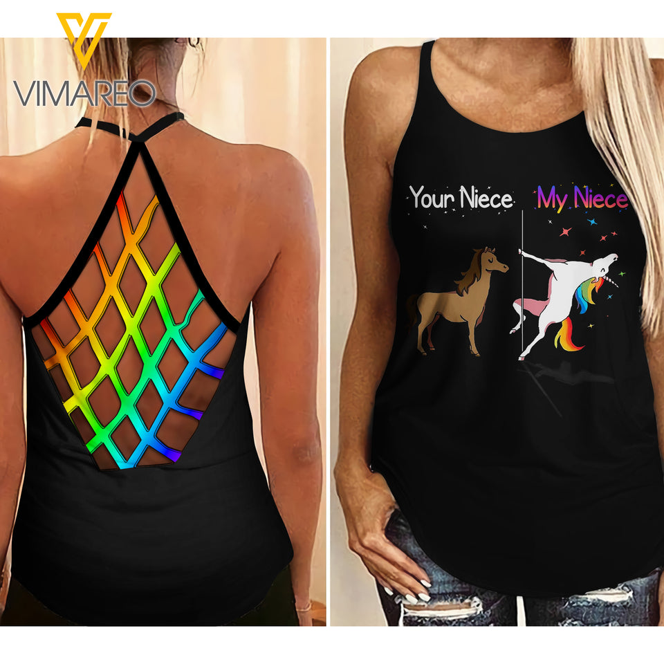 My Niece Criss-Cross Open Back Camisole Tank Top 0204