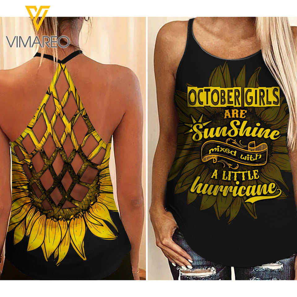 October Girl Criss-Cross Open Back Camisole Tank Top 2203NGBA